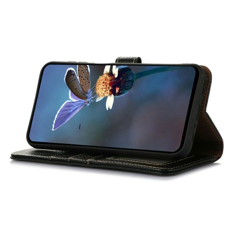 Flip Cover iPhone 17 Pro Max Rfid Tekstureret Litchilæder