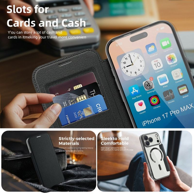 Flip Cover Til iPhone 17 Pro Max Magsafe-kompatibel Med Rfid-blokering
