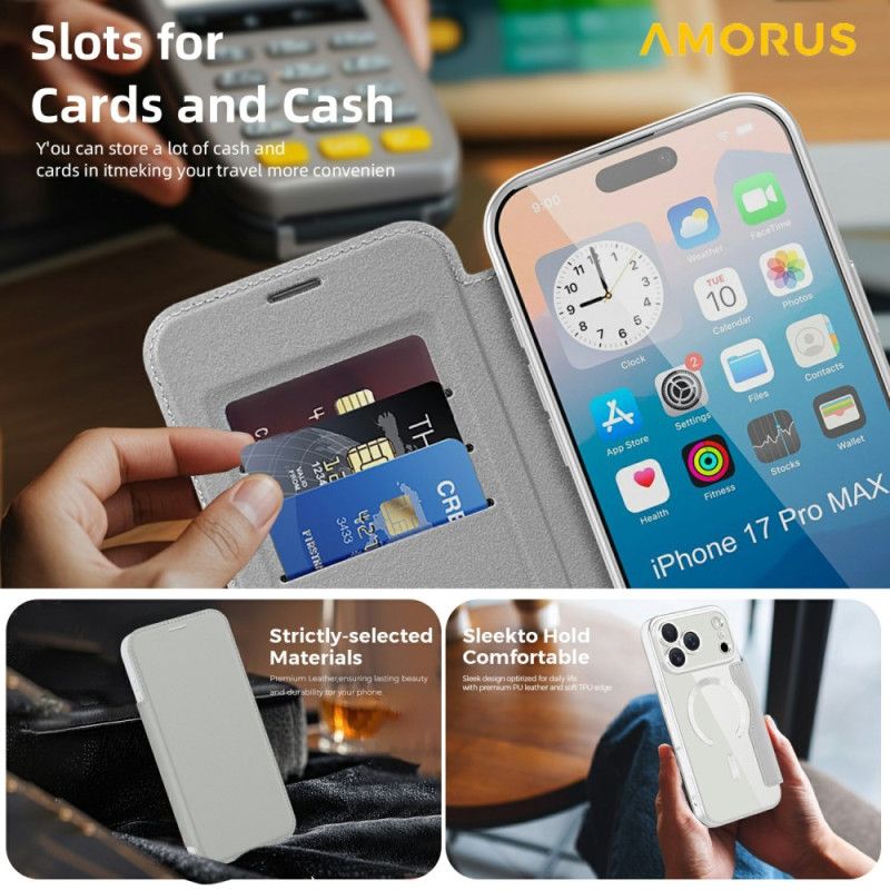 Flip Cover Til iPhone 17 Pro Max Magsafe-kompatibel Med Rfid-kortholder