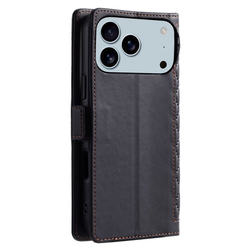 Læder Cover iPhone 17 Pro Max Telefon Etui Klassisk Quiltet