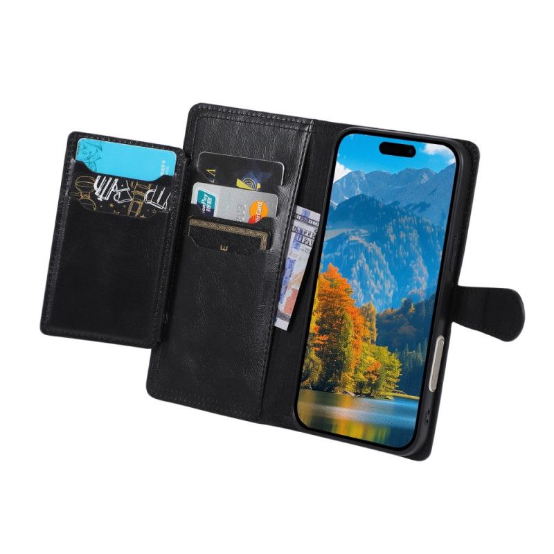 Læder Cover iPhone 17 Pro Max Telefon Etui Lomme Med Lynlås