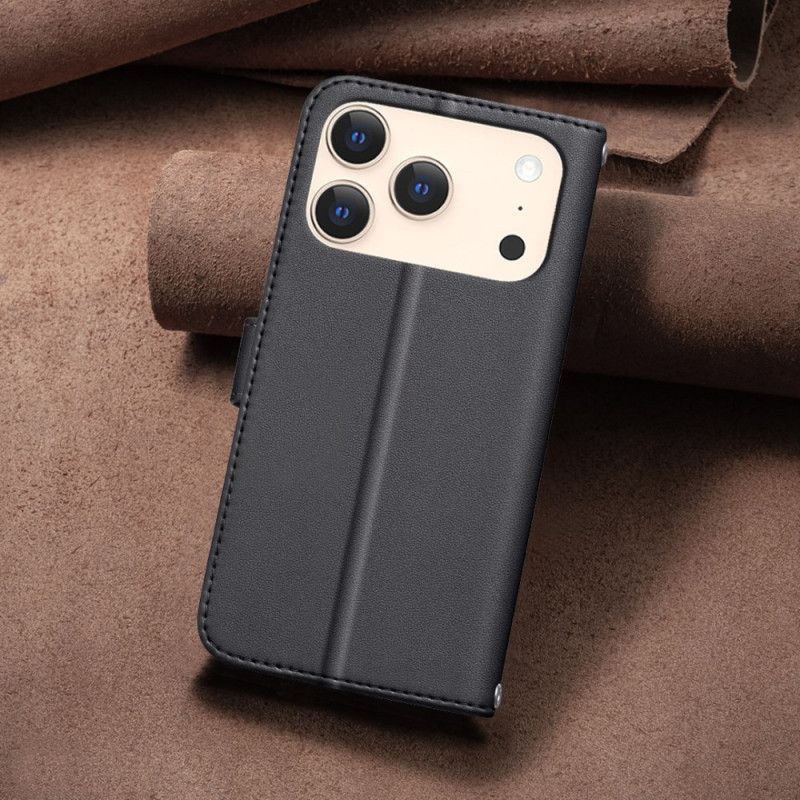 Læder Cover iPhone 17 Pro Max Telefon Etui Quiltet Binfen-farve