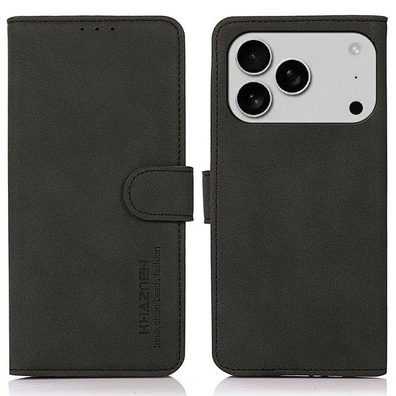Læder Cover iPhone 17 Pro Max Telefon Etui Tekstureret Khazneh