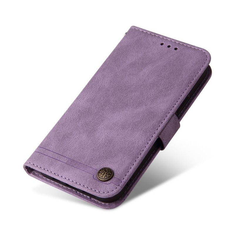 Flip Cover Realme 8i Imiteret Læder Nitte Og Rem