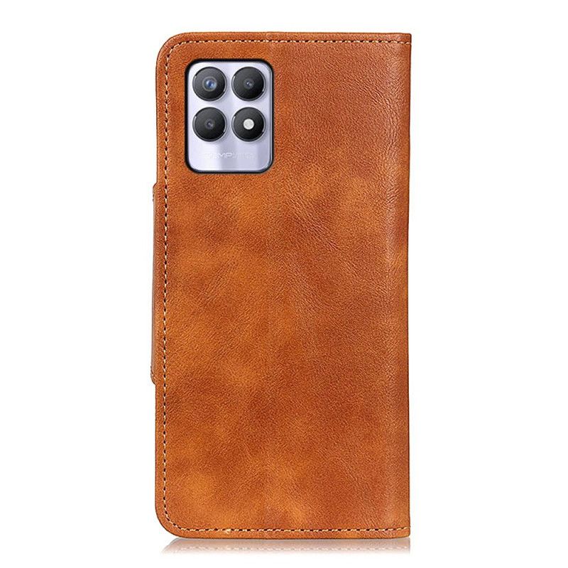 Flip Cover Realme 8i Vintage Kunstlæder Og Knap