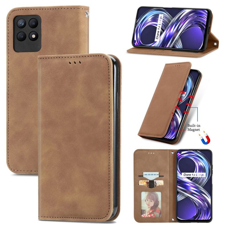 Flip Cover Til Realme 8i Skin-touch Design
