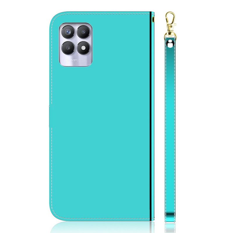 Flip Cover Til Realme 8i Spejlcover I Imiteret Læder