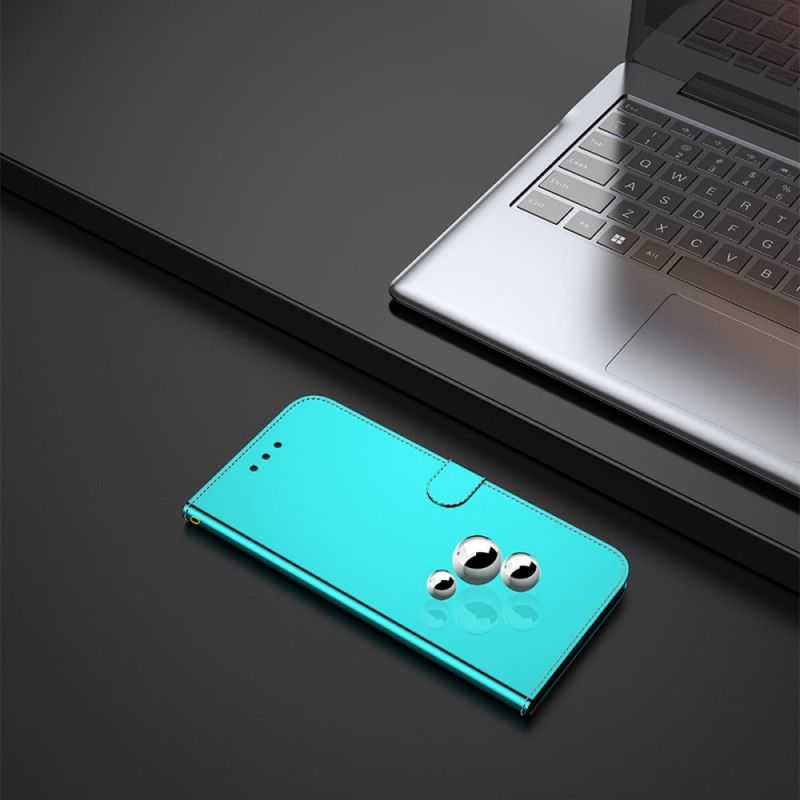 Flip Cover Til Realme 8i Spejlcover I Imiteret Læder