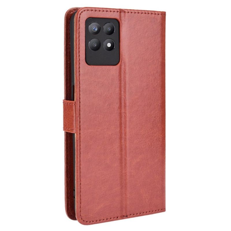 Læder Cover Realme 8i Prangende Imiteret Læder