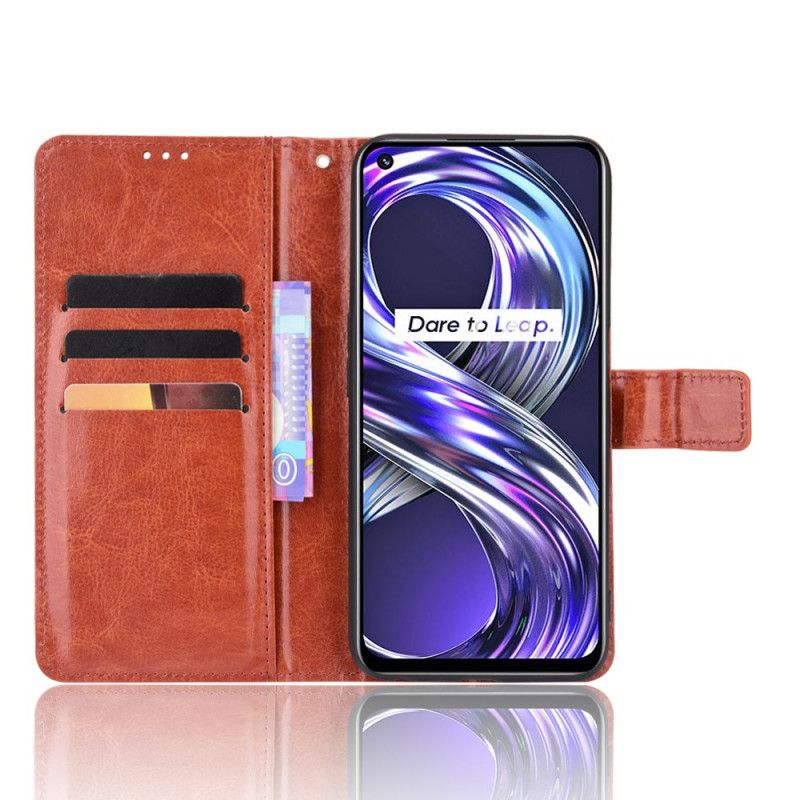 Læder Cover Realme 8i Prangende Imiteret Læder
