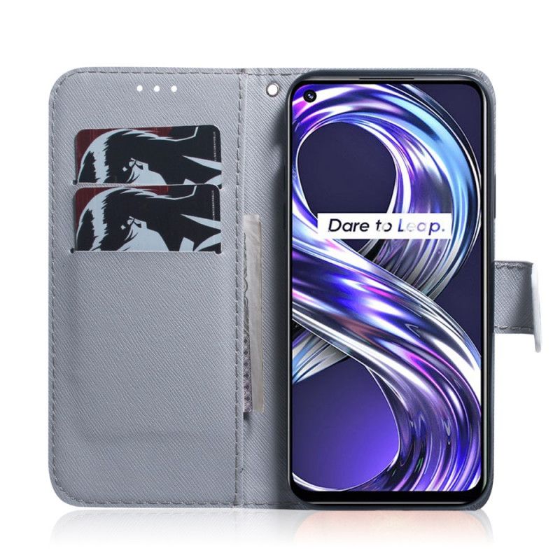 Læder Cover Realme 8i Telefon Etui Canine Look