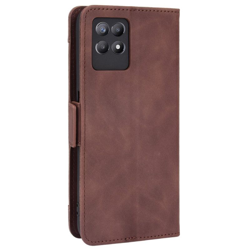 Læder Cover Realme 8i Telefon Etui Førsteklasses Multikort