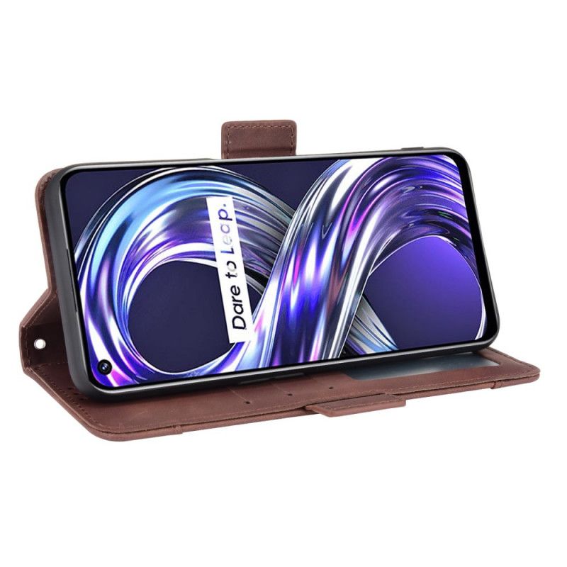 Læder Cover Realme 8i Telefon Etui Førsteklasses Multikort
