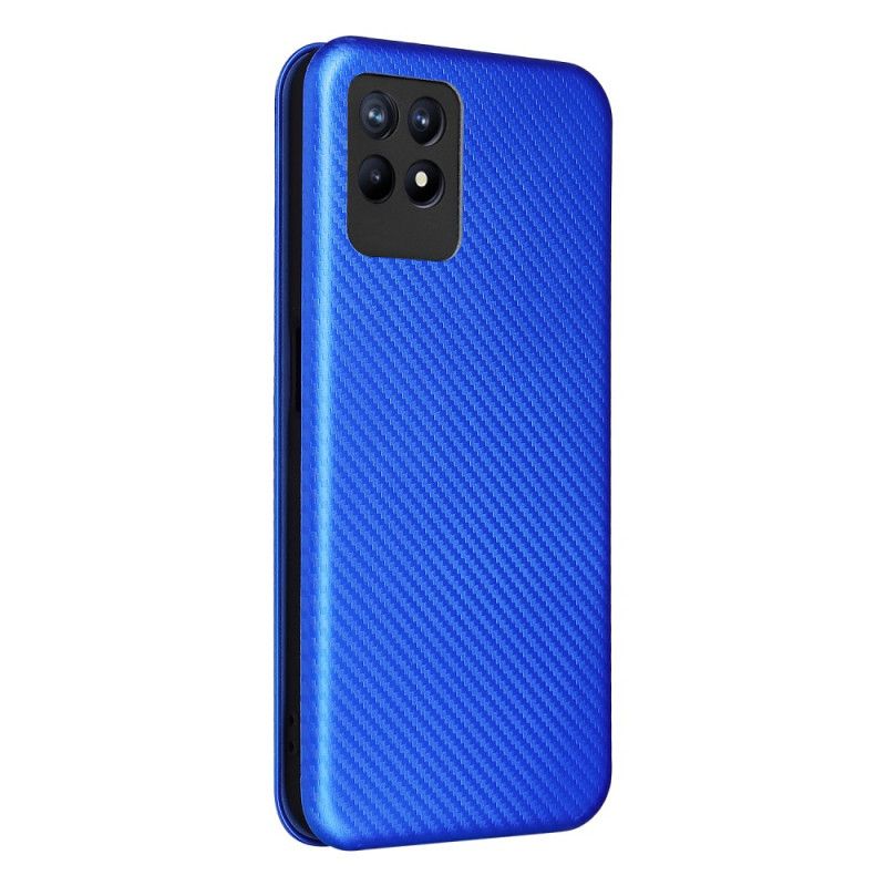 Læder Cover Realme 8i Telefon Etui Kulfiber