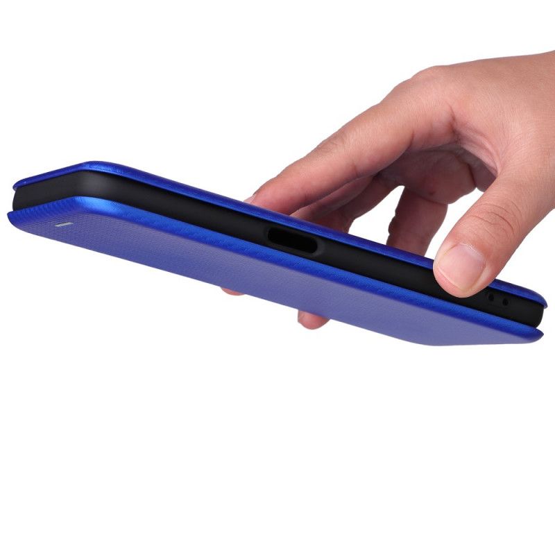 Læder Cover Realme 8i Telefon Etui Kulfiber