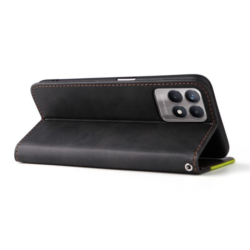 Læder Cover Realme 8i Telefon Etui Tofarvet