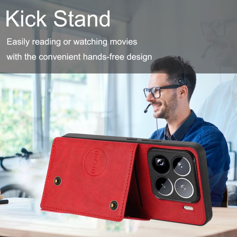 Cover Til Xiaomi 15 Pro Kortholder Med Lædereffekt