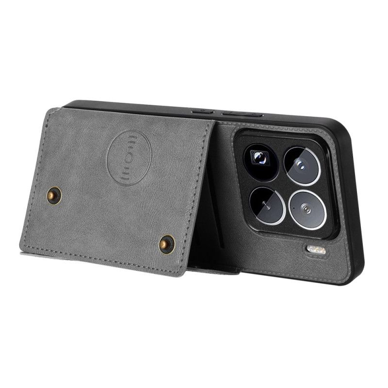 Cover Til Xiaomi 15 Pro Kortholder Med Lædereffekt