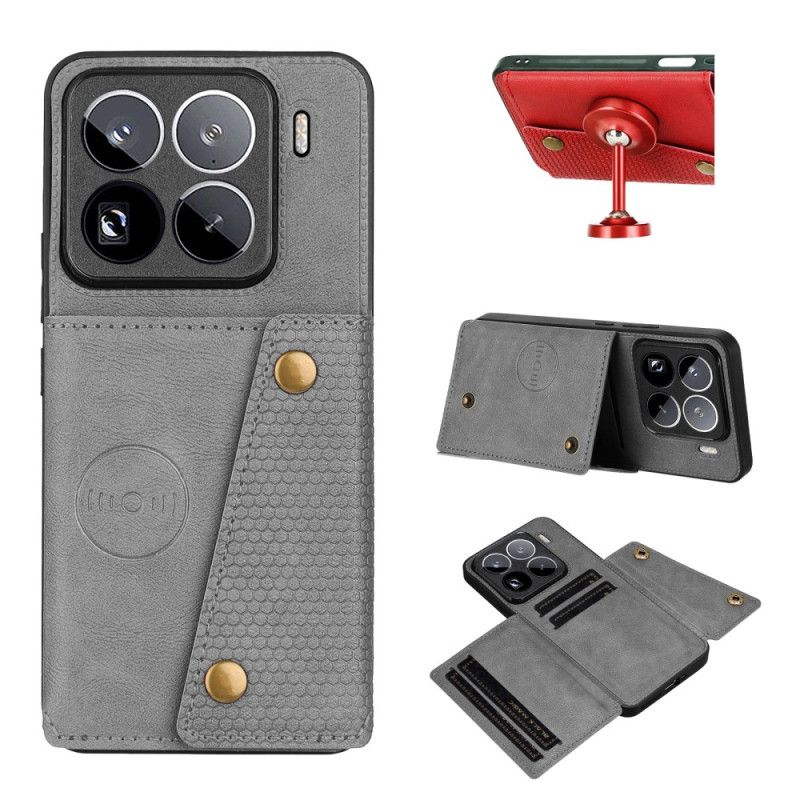 Cover Til Xiaomi 15 Pro Kortholder Med Lædereffekt