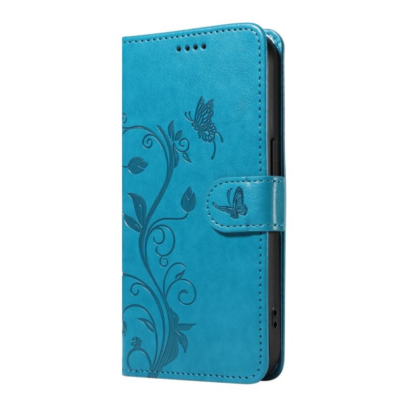 Flip Cover Xiaomi 15 Pro Blomster- Og Sommerfuglemønster