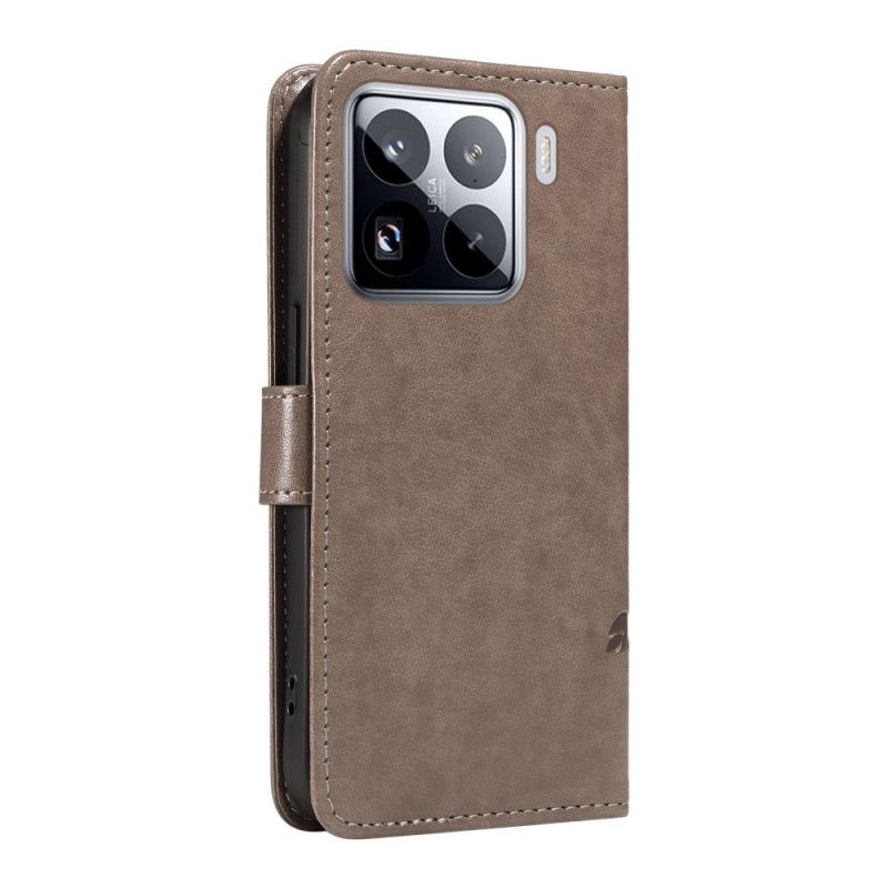 Flip Cover Xiaomi 15 Pro Blomster- Og Sommerfuglemønster