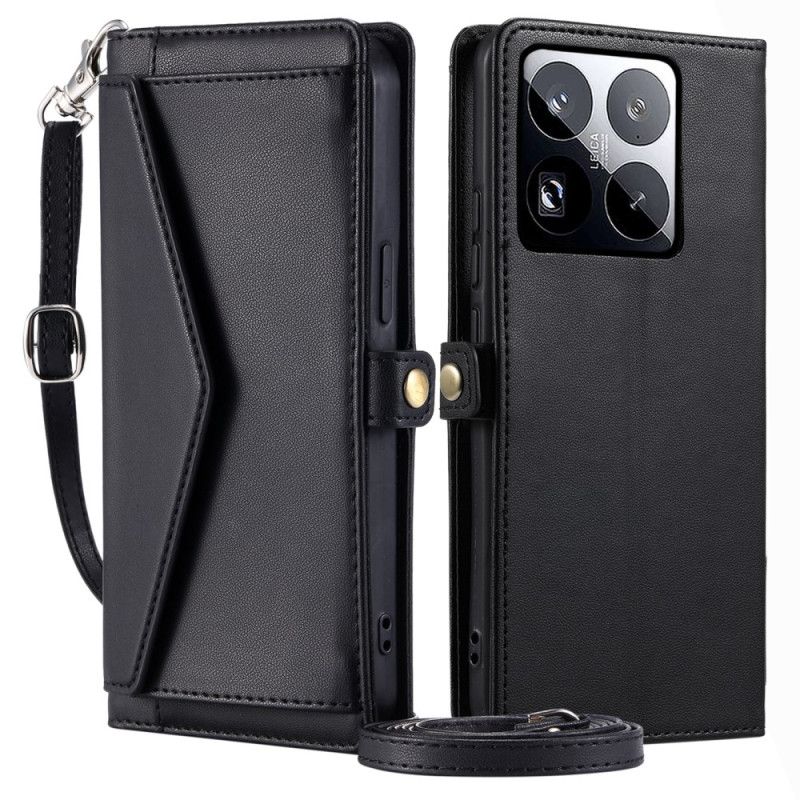 Flip Cover Xiaomi 15 Pro Clutch-stil Med Rem Og Skulderrem