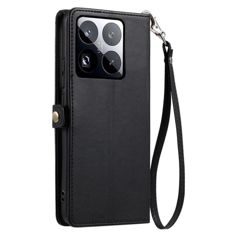 Flip Cover Xiaomi 15 Pro Clutch-stil Med Rem Og Skulderrem