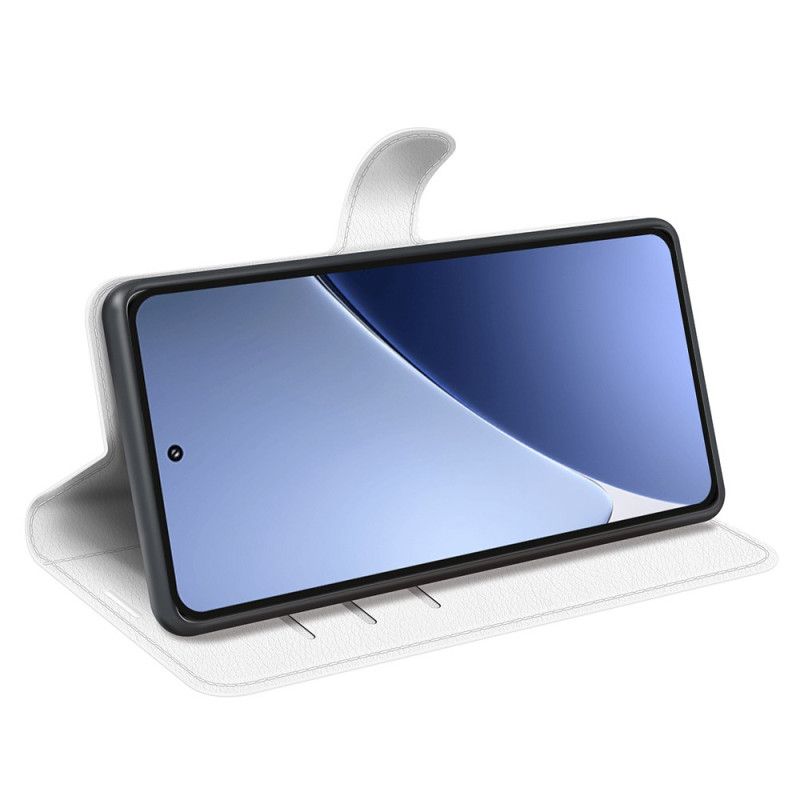Flip Cover Xiaomi 15 Pro Klassisk Litchi-kunstlæder