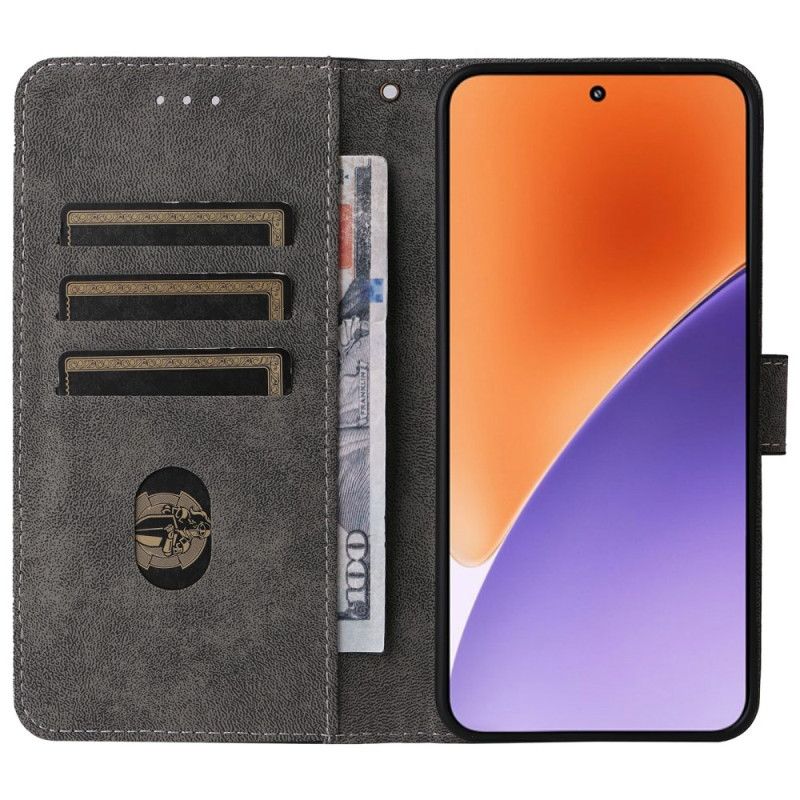 Flip Cover Xiaomi 15 Pro Rfid-beskyttelse Ruskindseffekt