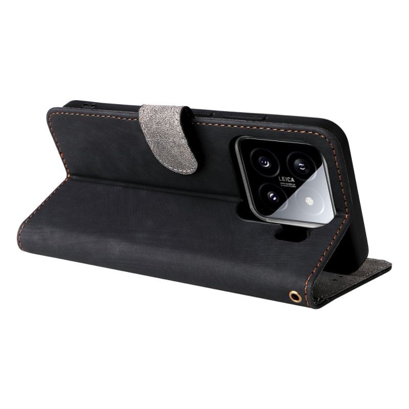 Flip Cover Xiaomi 15 Pro Rfid-beskyttelse Ruskindseffekt