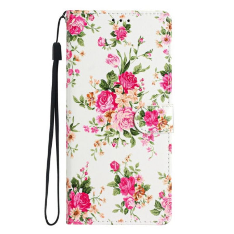 Flip Cover Xiaomi 15 Pro Røde Blomster