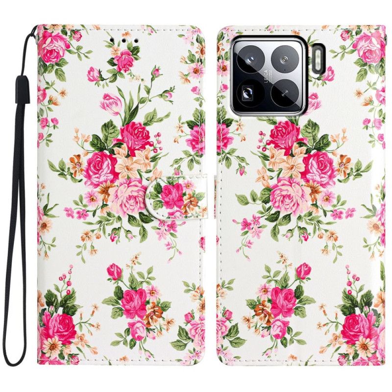 Flip Cover Xiaomi 15 Pro Røde Blomster