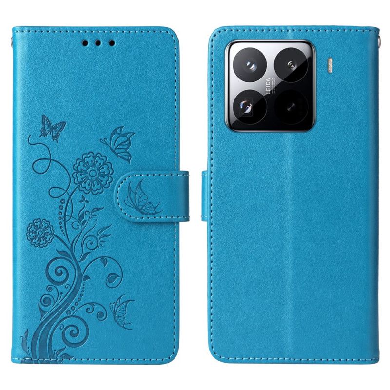 Flip Cover Xiaomi 15 Pro Sommerfugle Og Blomster
