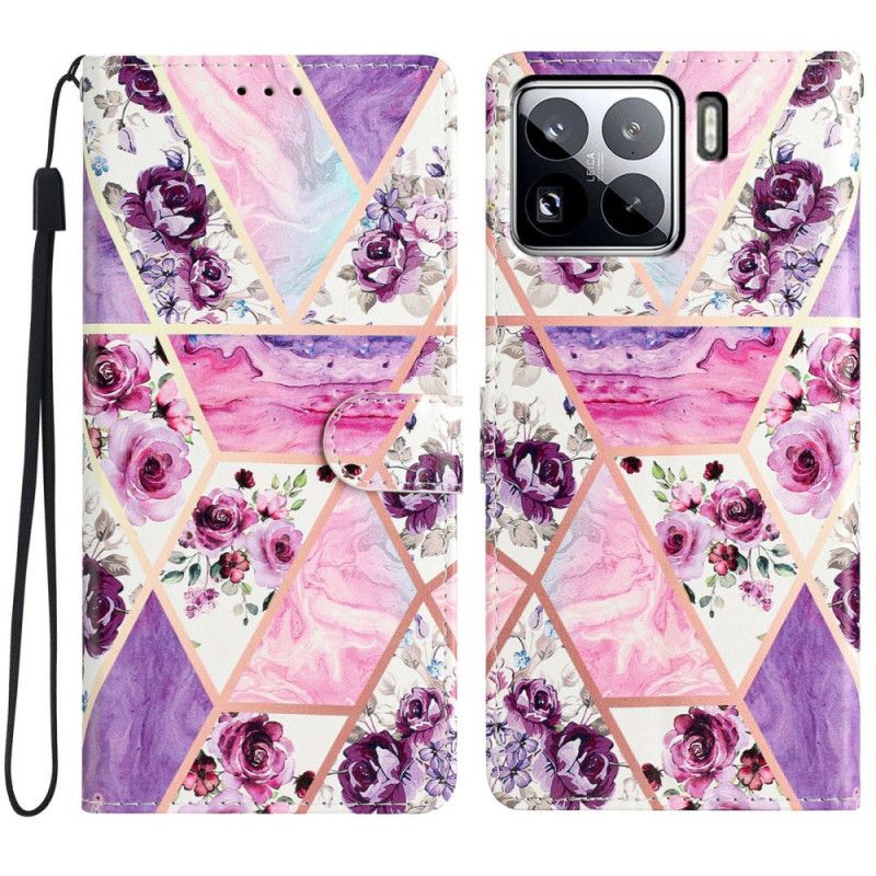 Læder Cover Xiaomi 15 Pro Lilla Marmor