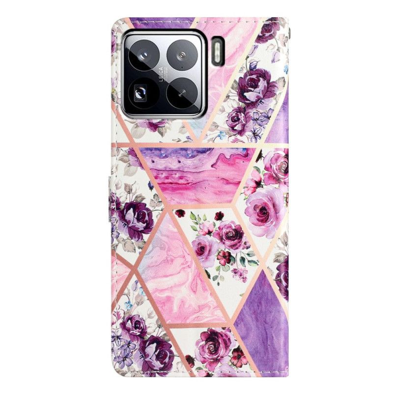 Læder Cover Xiaomi 15 Pro Lilla Marmor
