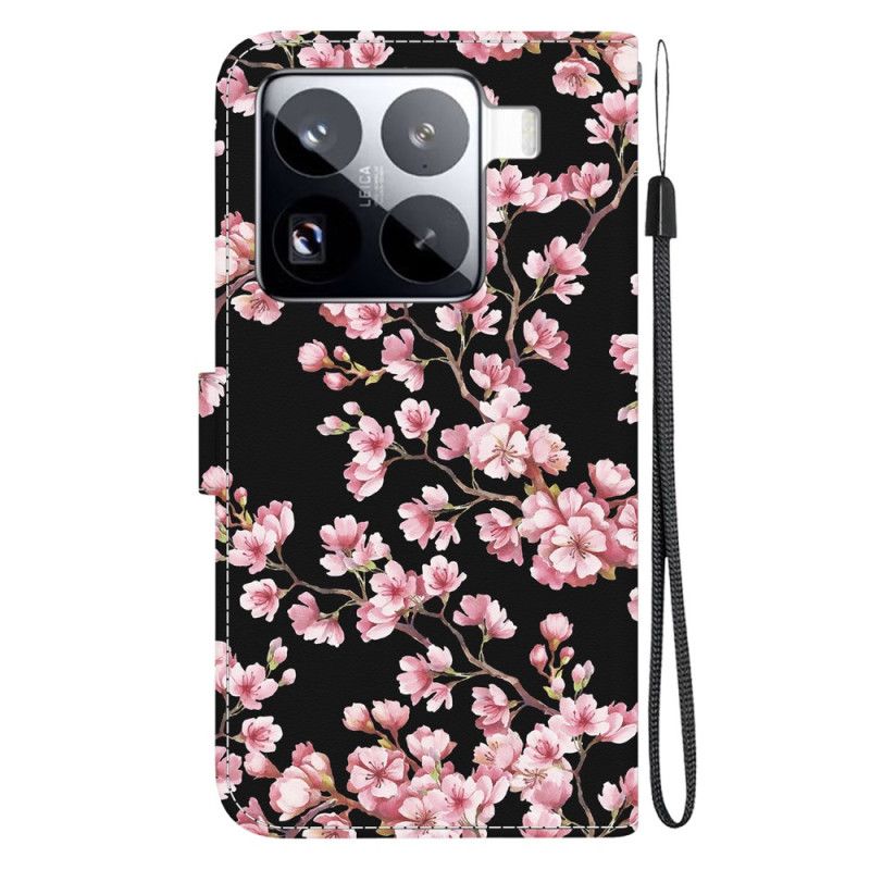 Læder Cover Xiaomi 15 Pro Telefon Etui Blommeblomster