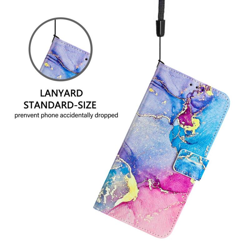Læder Cover Xiaomi 15 Pro Telefon Etui Farverig Marmor