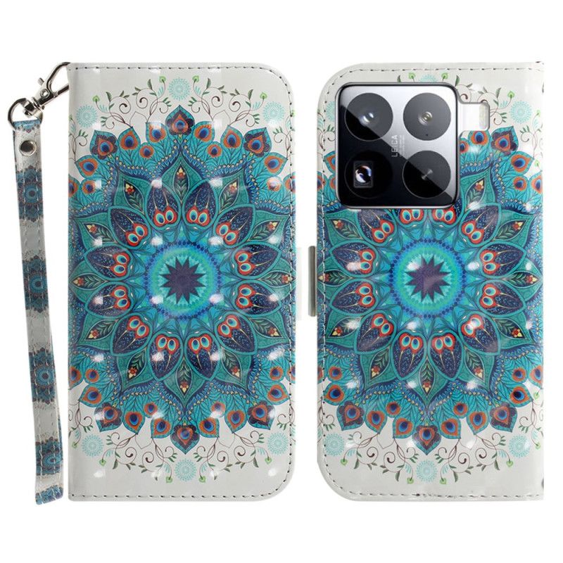Læder Cover Xiaomi 15 Pro Telefon Etui Grøn Mandala-rem