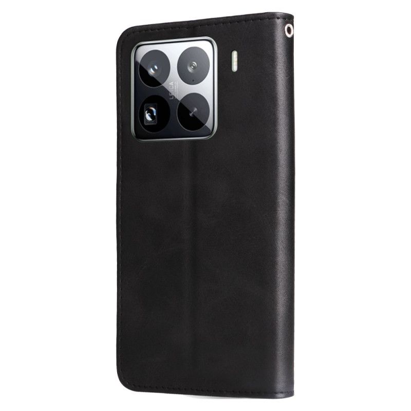 Læder Cover Xiaomi 15 Pro Telefon Etui Pung Med Lynlås
