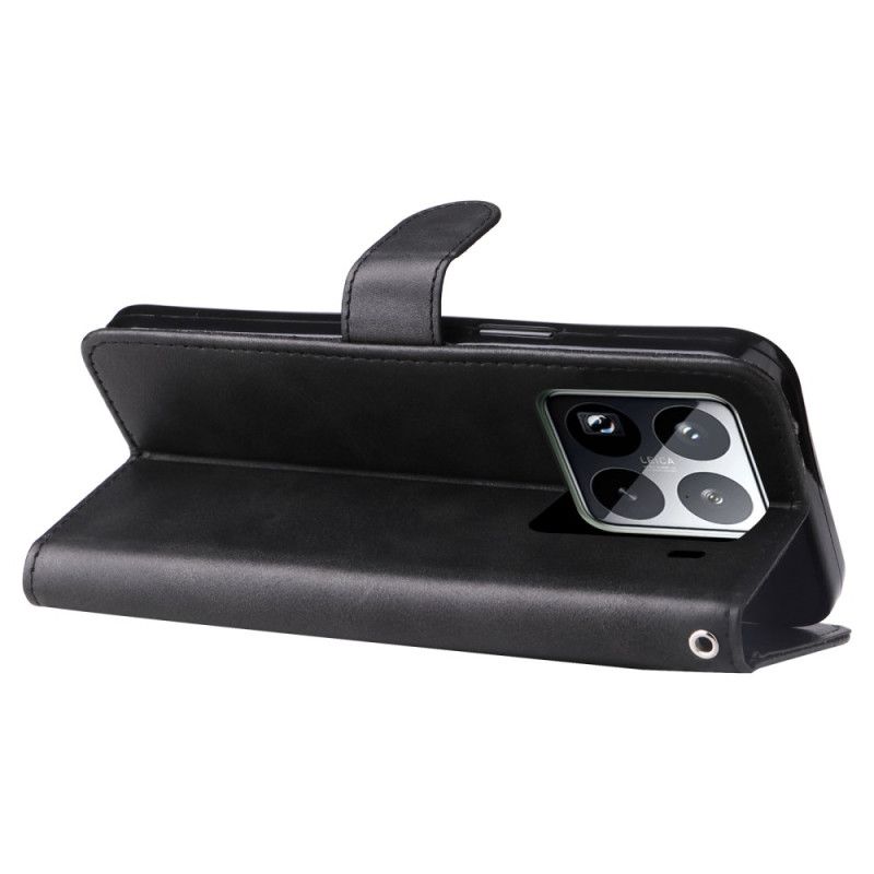 Læder Cover Xiaomi 15 Pro Telefon Etui Pung Med Lynlås