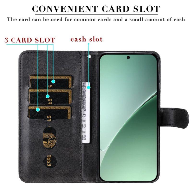 Læder Cover Xiaomi 15 Pro Telefon Etui Pung Med Lynlås