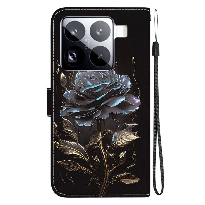 Læder Cover Xiaomi 15 Pro Telefon Etui Sort Rose