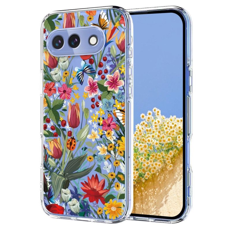 Cover Google Pixel 10a Sommerfugle- Og Blomstermønster