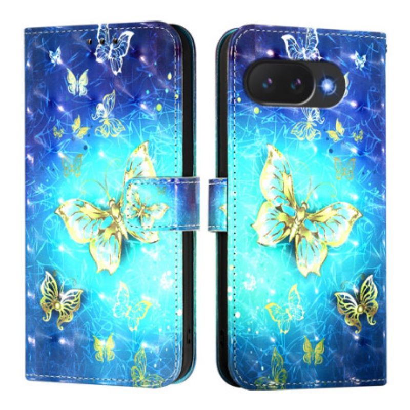 Flip Cover Google Pixel 10a Gyldne Sommerfugle