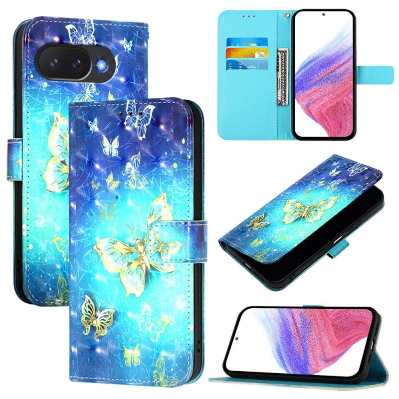 Flip Cover Google Pixel 10a Gyldne Sommerfugle