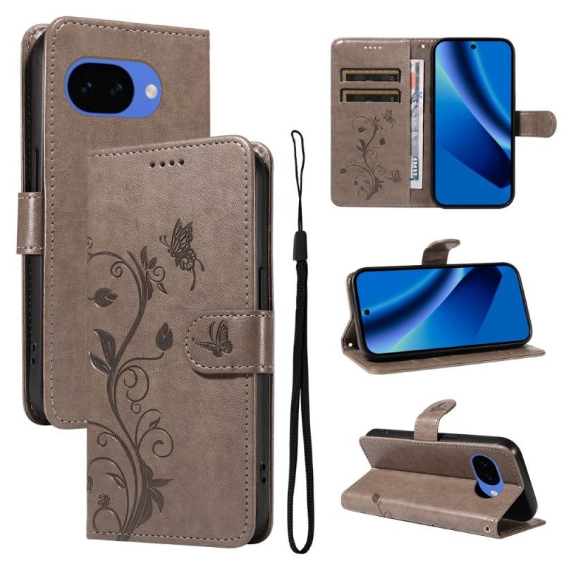 Læder Cover Google Pixel 10a Telefon Etui Blomstermønster