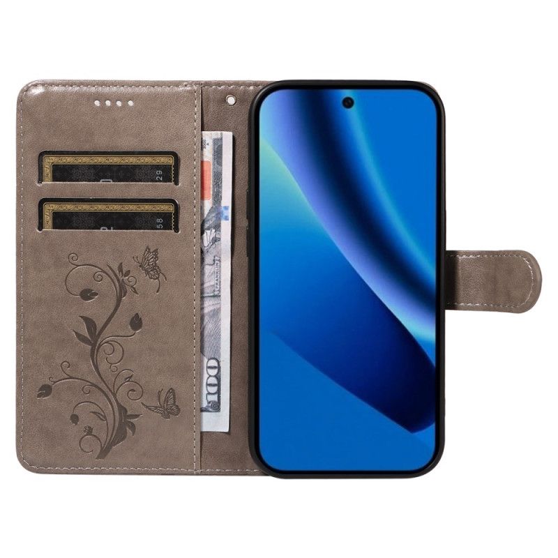 Læder Cover Google Pixel 10a Telefon Etui Blomstermønster