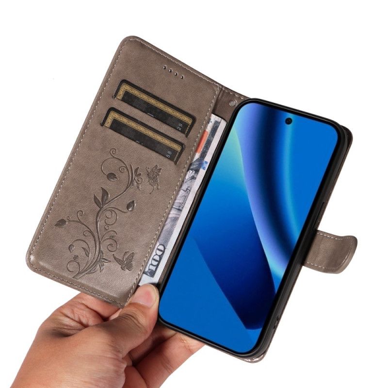 Læder Cover Google Pixel 10a Telefon Etui Blomstermønster