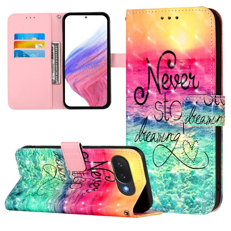 Læder Cover Google Pixel 10a Telefon Etui Hold Aldrig Op Med At Drømme