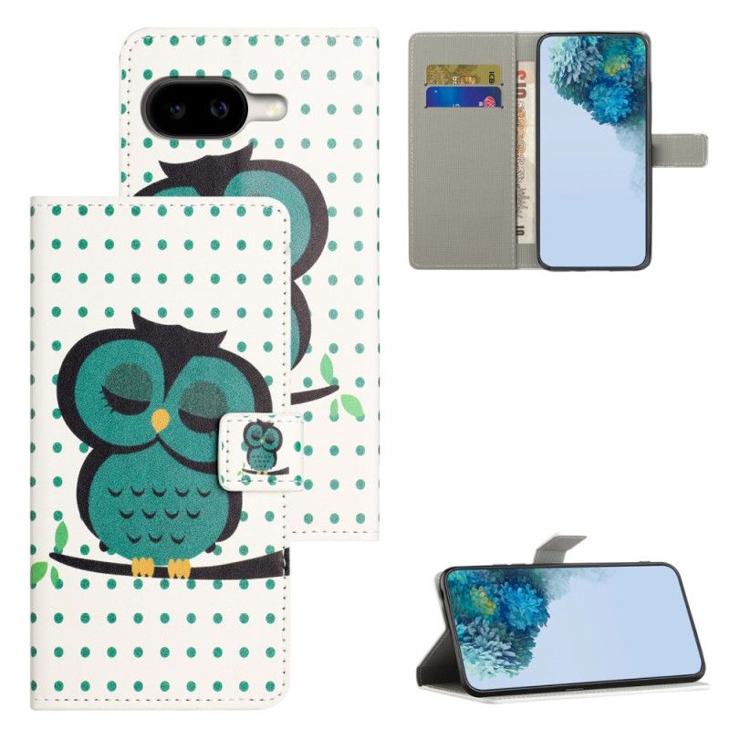 Læder Cover Google Pixel 10a Telefon Etui Sovende Ugle